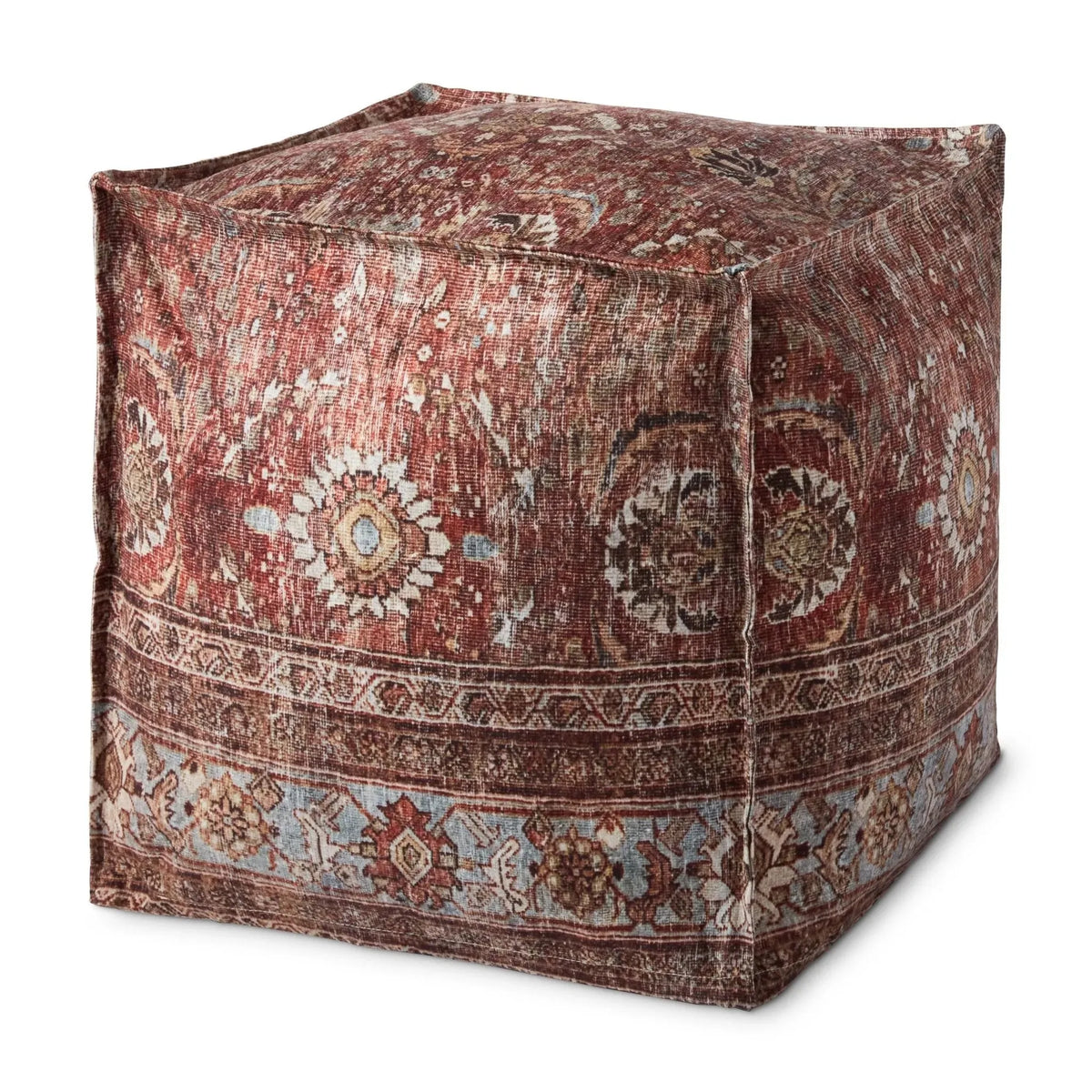 Loloi Pf0006 Red/Multi Pouf