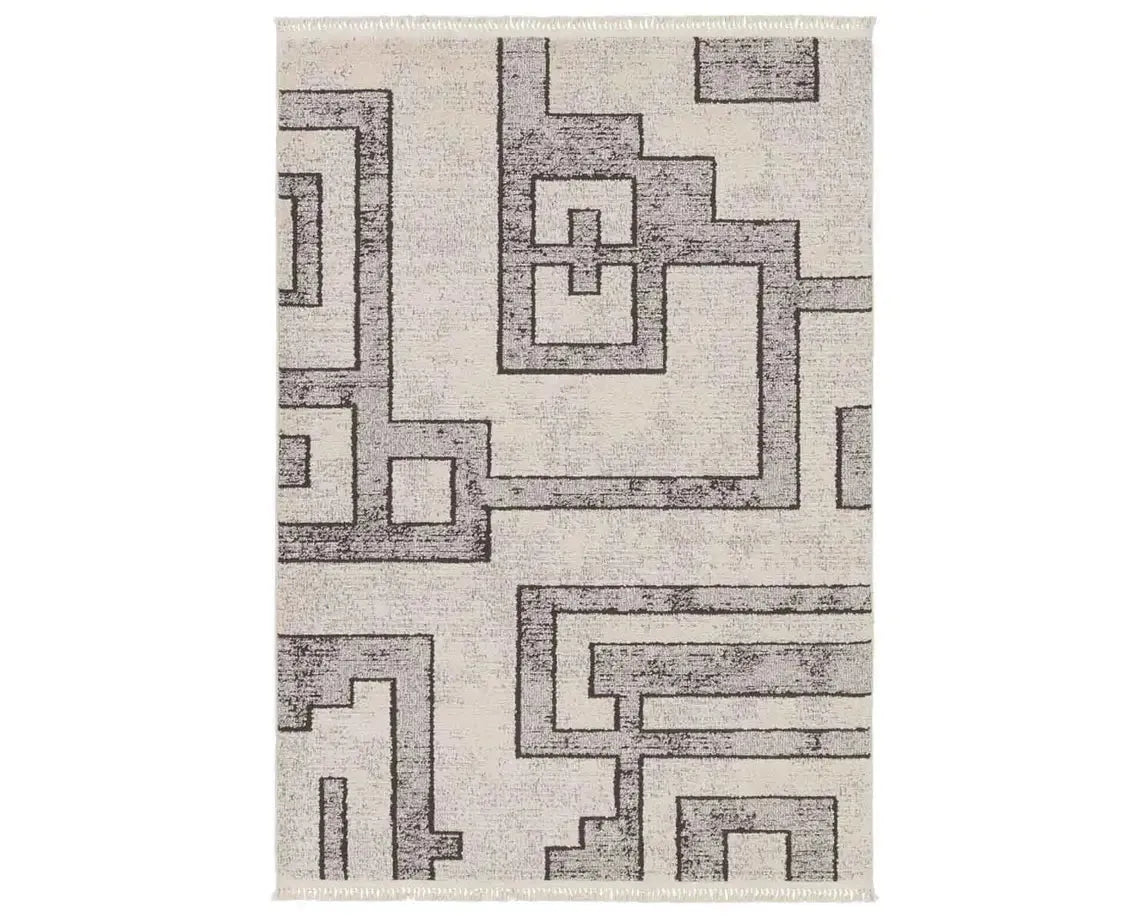 Lore LRE05 Grey/Cream Rug