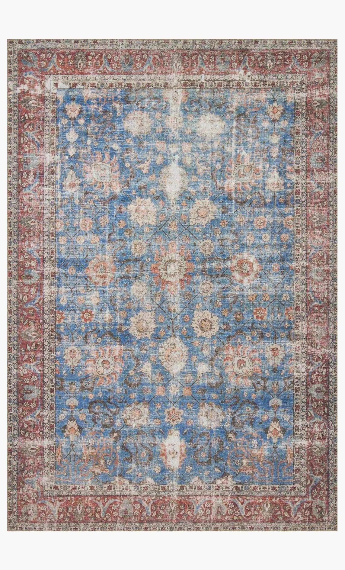 Loren LQ 01 Blue / Brick Rug