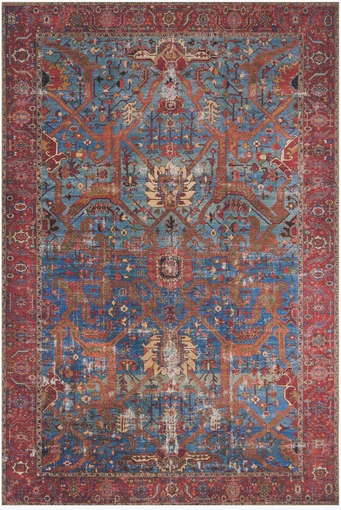 Loren LQ 10 Blue / Red Rug