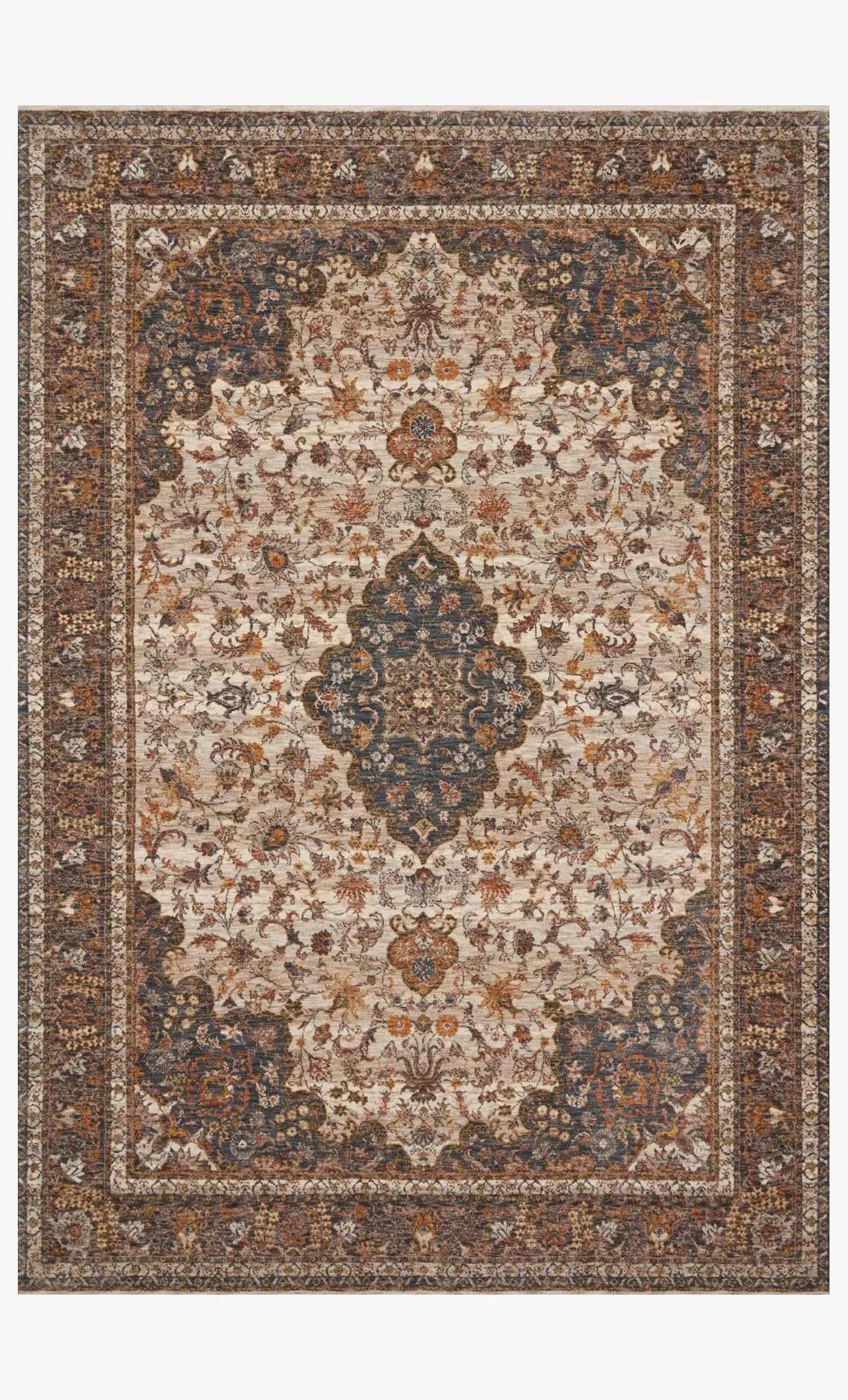 Lourdes Lou-01 Natural/Ocean Rug