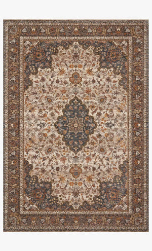 Lourdes Lou-01 Natural/Ocean Rug