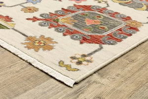 Lucca 8111W Abstract White Rug