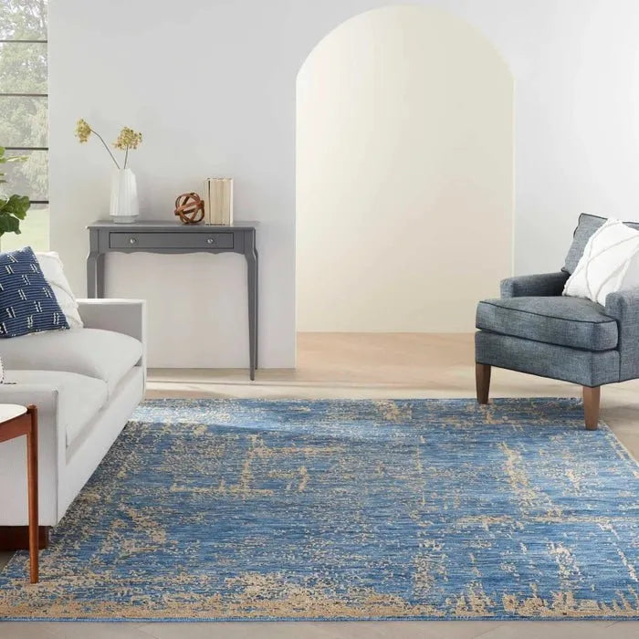 Luna LUN01 Dark Blue/Mocha Rug
