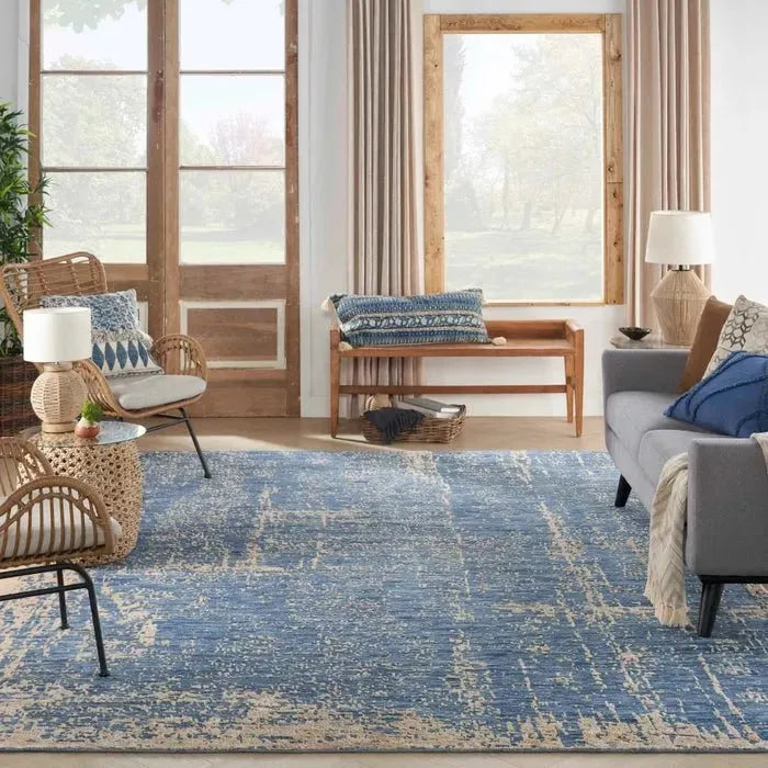Luna LUN01 Dark Blue/Mocha Rug