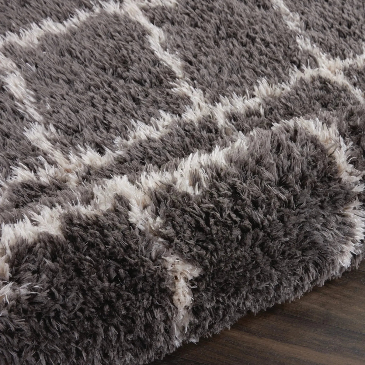 Luxe Shag LXS02 Charcoal/Beige Rug