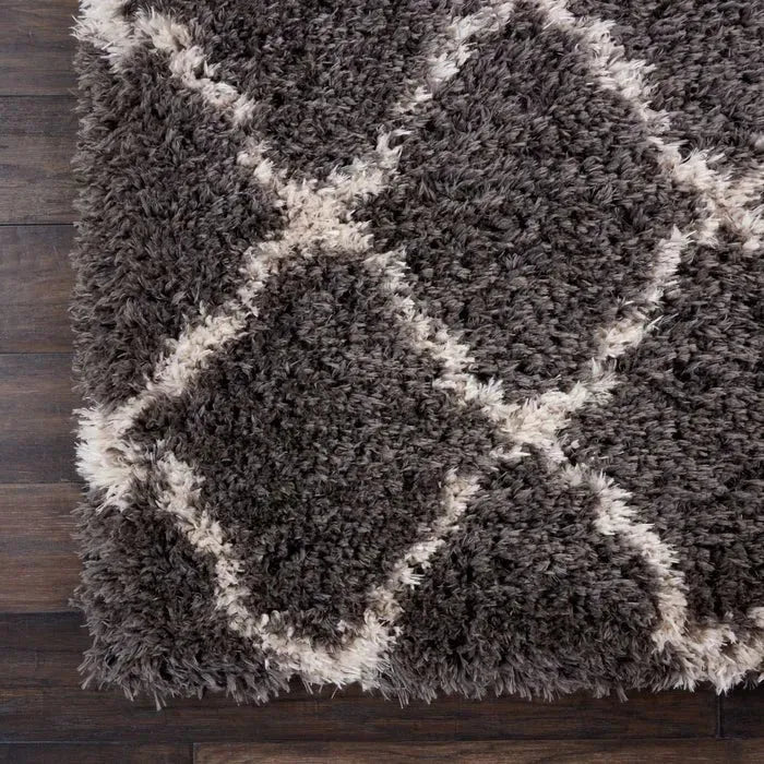 Luxe Shag LXS02 Charcoal/Beige Rug
