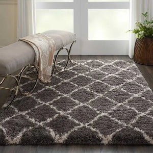 Luxe Shag LXS02 Charcoal/Beige Rug