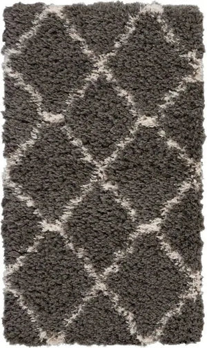 Luxe Shag LXS02 Charcoal/Beige Rug