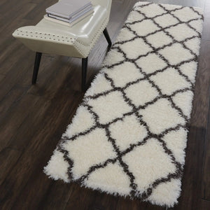 Luxe Shag LXS02 Ivory/Charcoal Rug