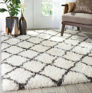 Luxe Shag LXS02 Ivory/Charcoal Rug