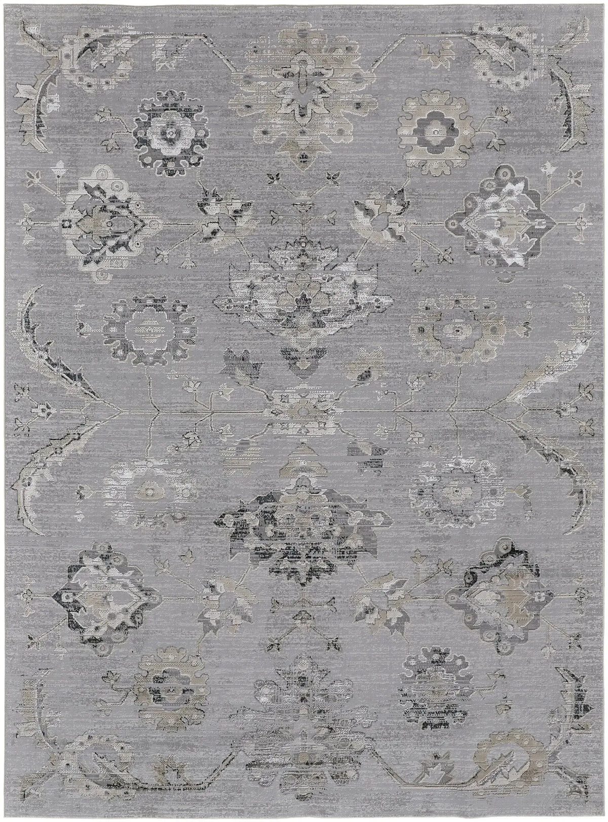 Macklaine MCK39FQF Silver/Black Rug