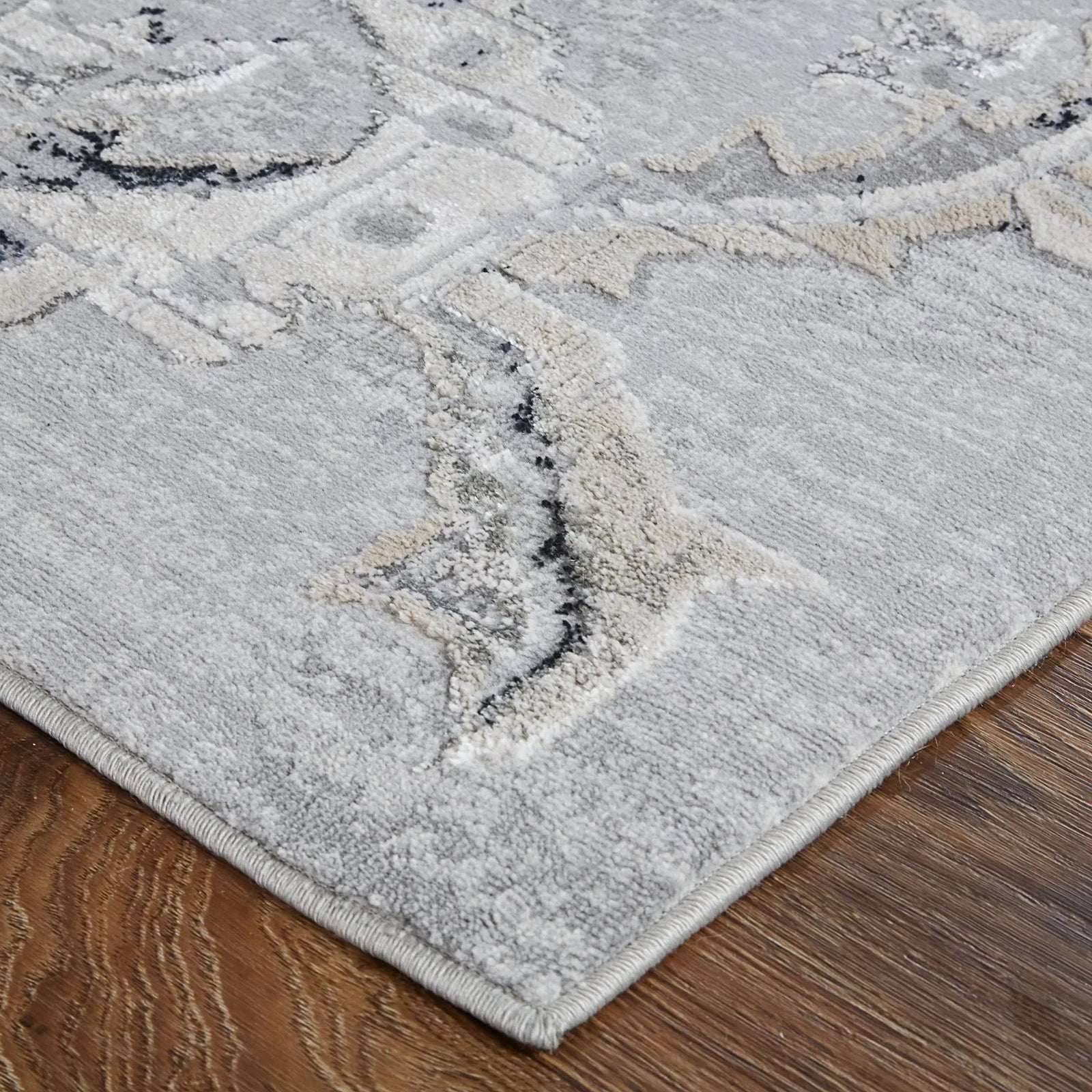 Macklaine MCK39FQF Silver/Black Rug