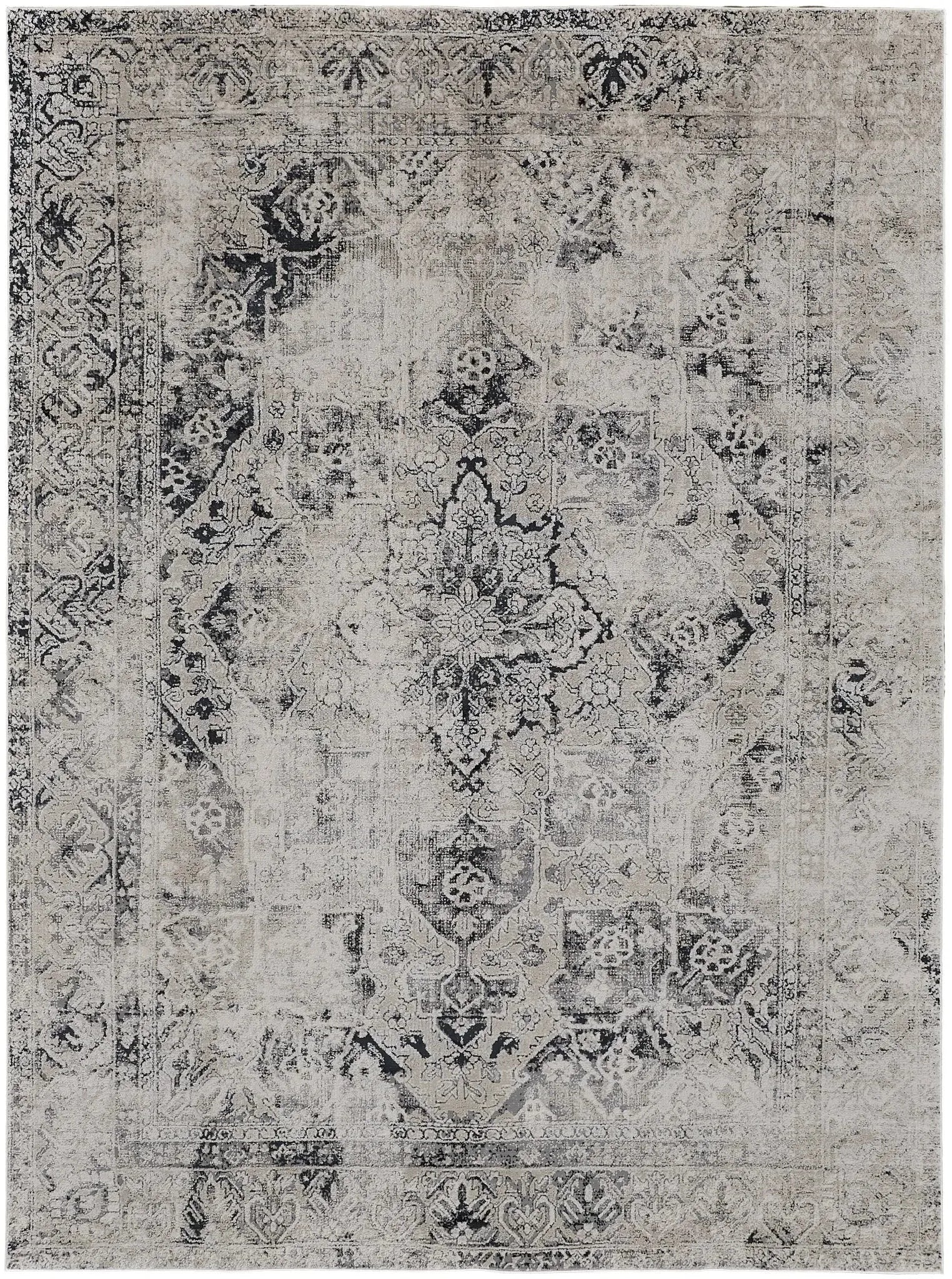 Macklaine MCK39FTF Black/Ivory Rug