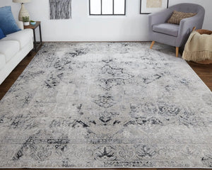 Macklaine MCK39FTF Black/Ivory Rug