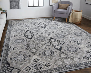 Macklaine MCK39FVF Grey/Black Rug