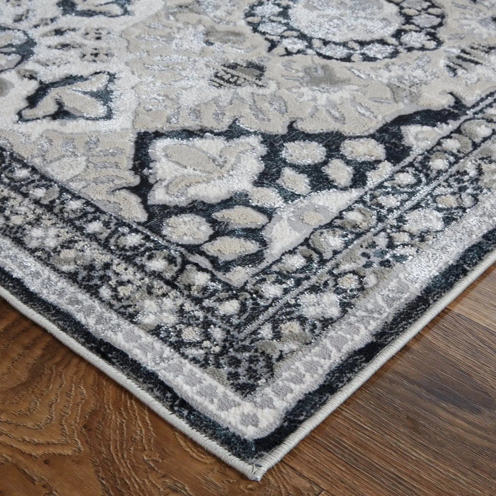 Macklaine MCK39FVF Grey/Black Rug