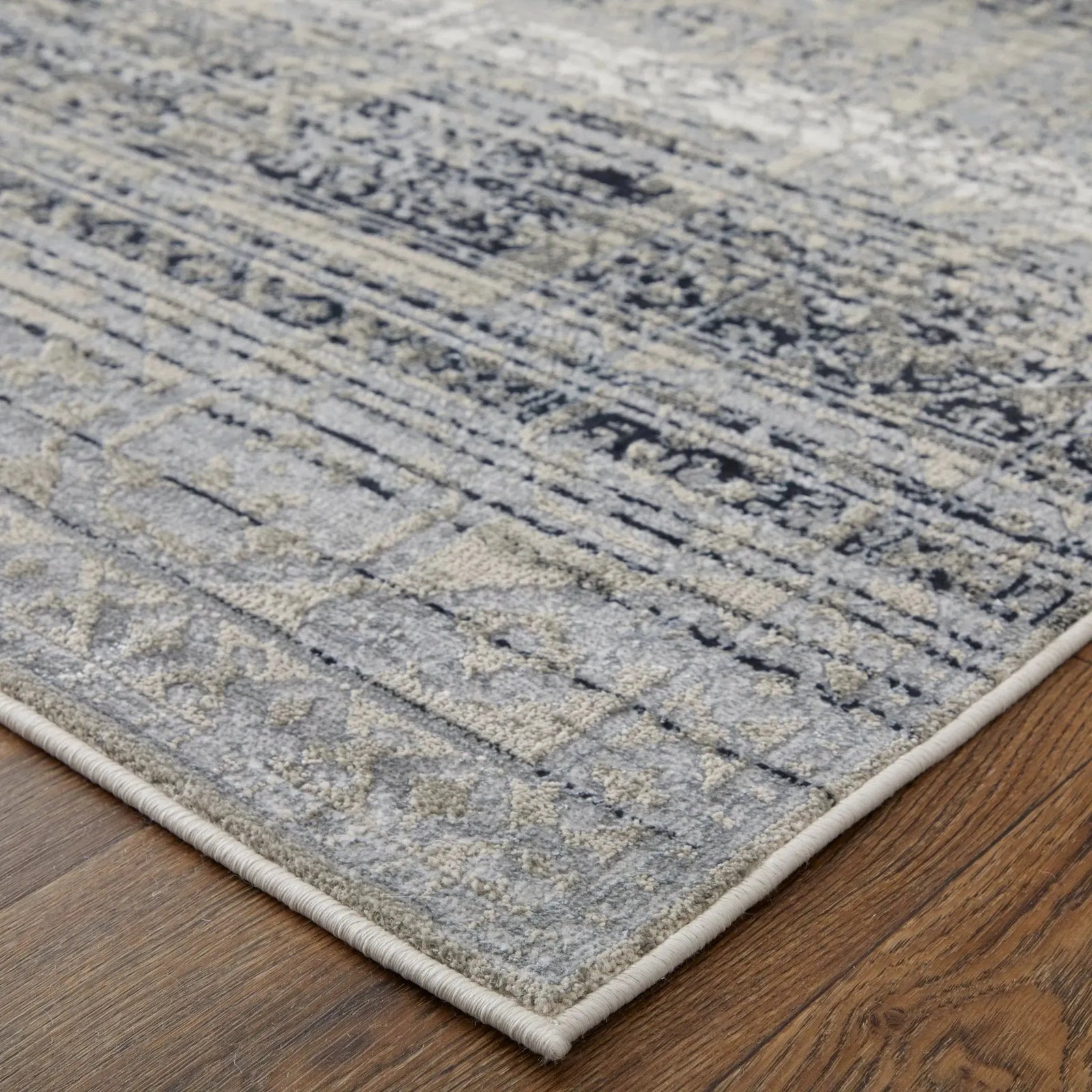 Macklaine MCK39LEF Taupe/Black Rug