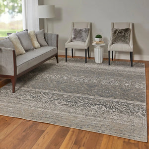 Macklaine MCK39LGF Ivory/Silver Rug