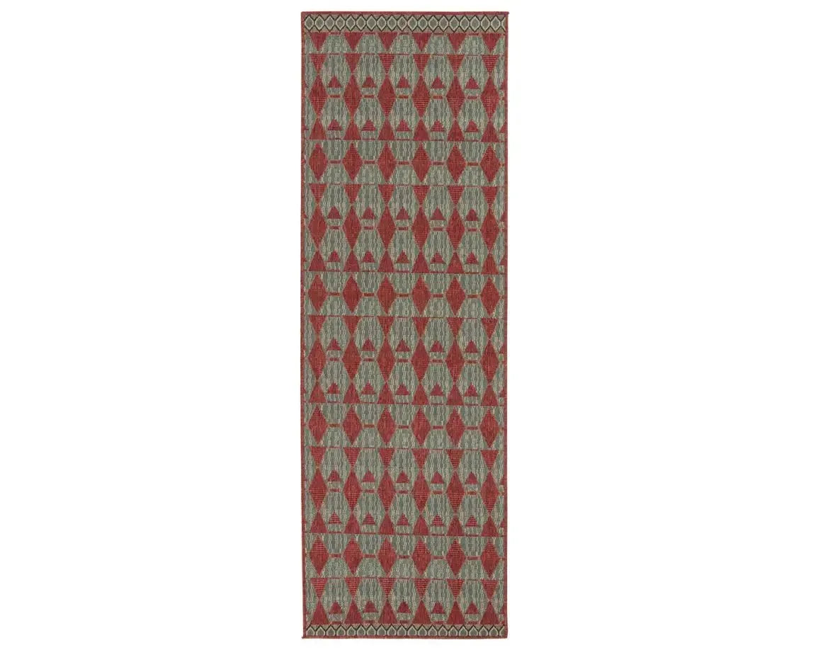Mahaba MAH01 Red/Taupe Rug