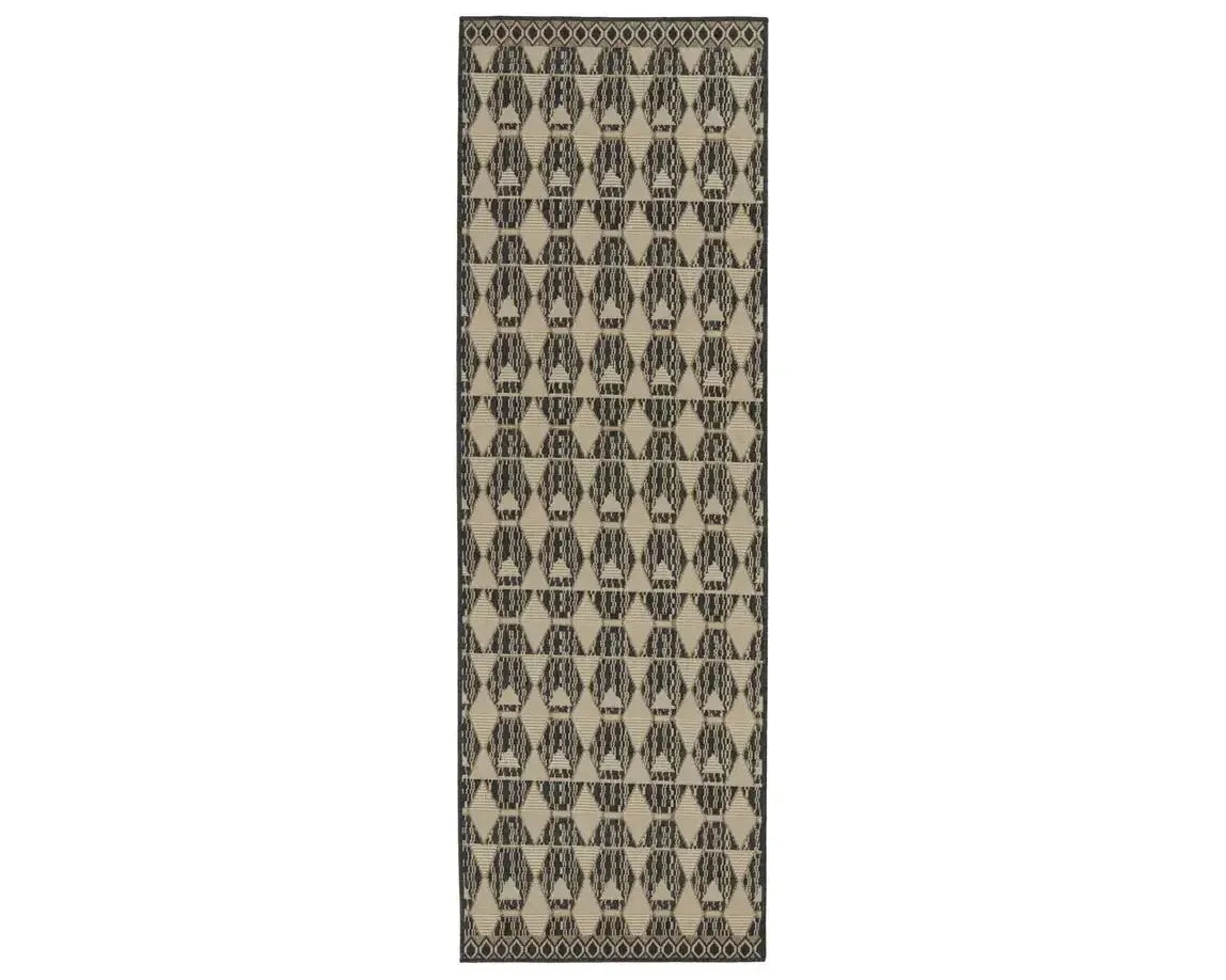 Mahaba MAH02 Black/Taupe Rug
