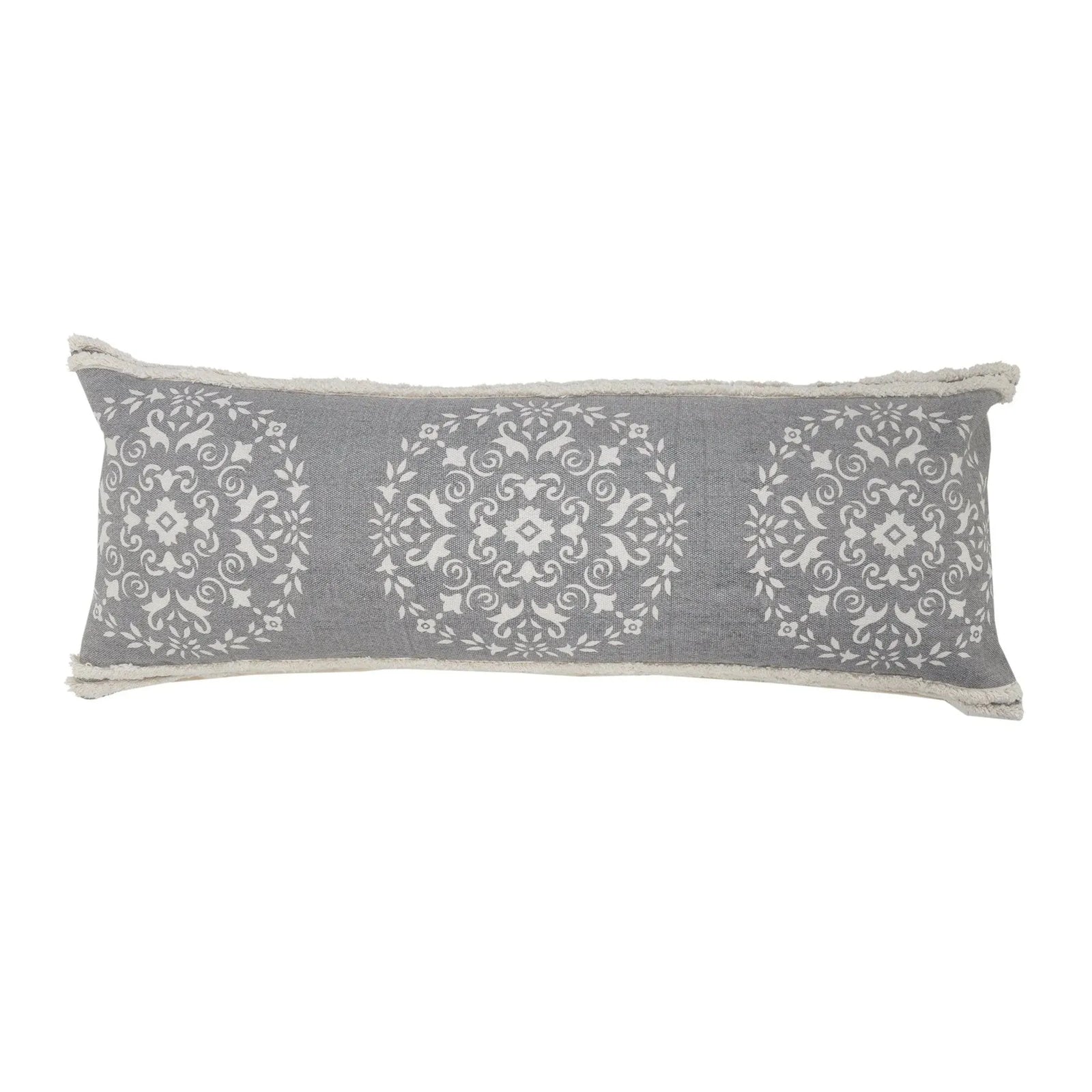 Mandala Lr07655 Gray/White Pillow
