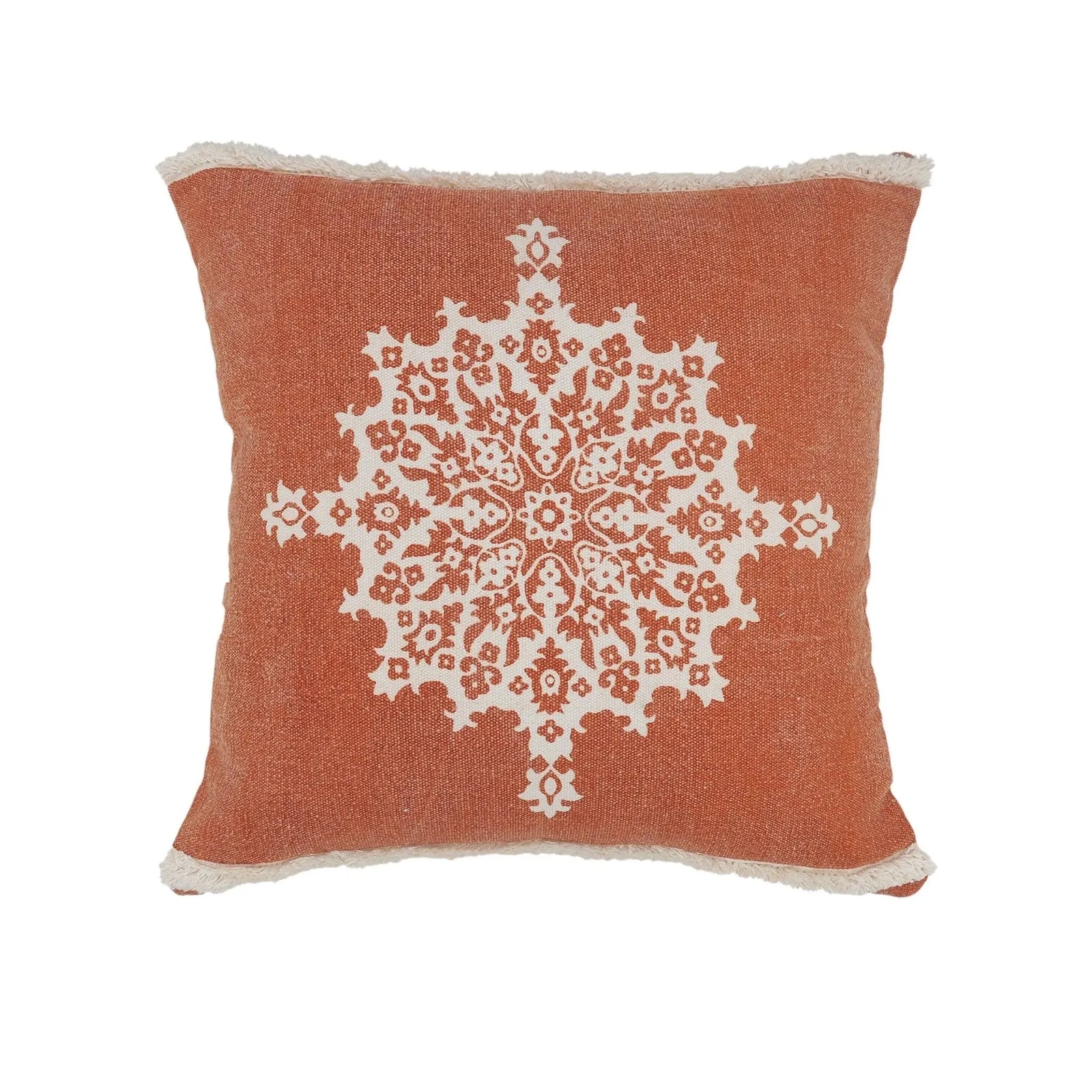 Mandala Lr07656 Blood Orange/White Pillow