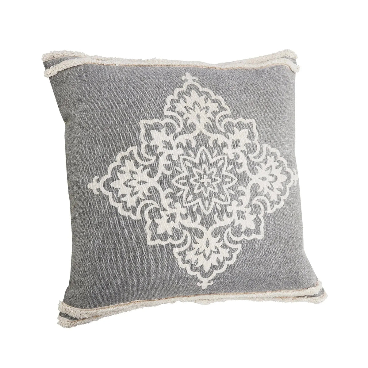 Mandala Lr07658 Light Gray/White Pillow