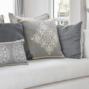 Mandala Lr07658 Light Gray/White Pillow