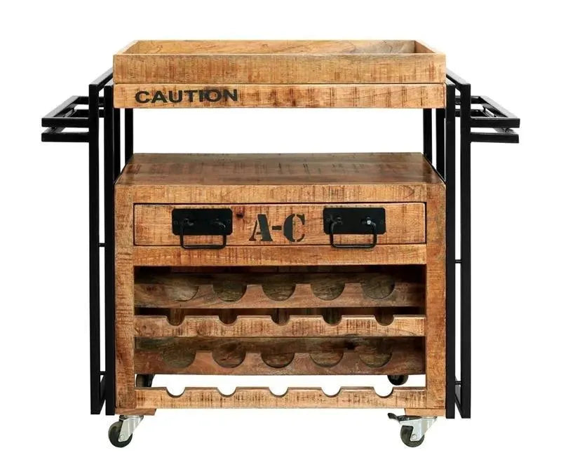 Mango and Iron Kitchen Trolley