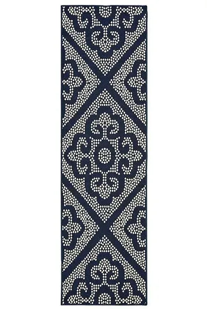 Marina 3804B Navy Ivory Rug