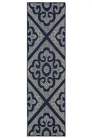 Marina 3804B Navy Ivory Rug