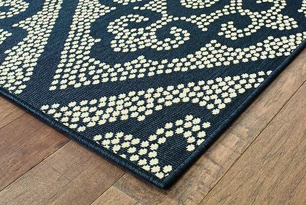 Marina 3804B Navy Ivory Rug