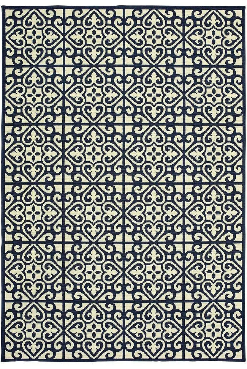 Marina 5927B Ivory Navy Rug