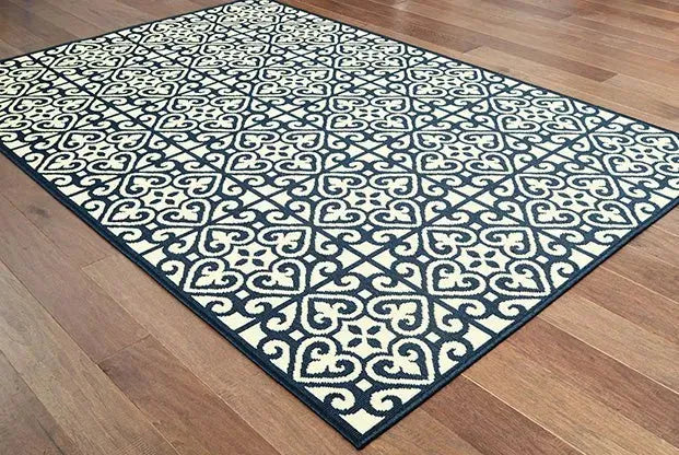 Marina 5927B Ivory Navy Rug