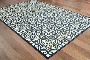 Marina 5927B Ivory Navy Rug