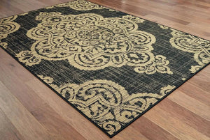 Marina 5929K Black Tan Rug