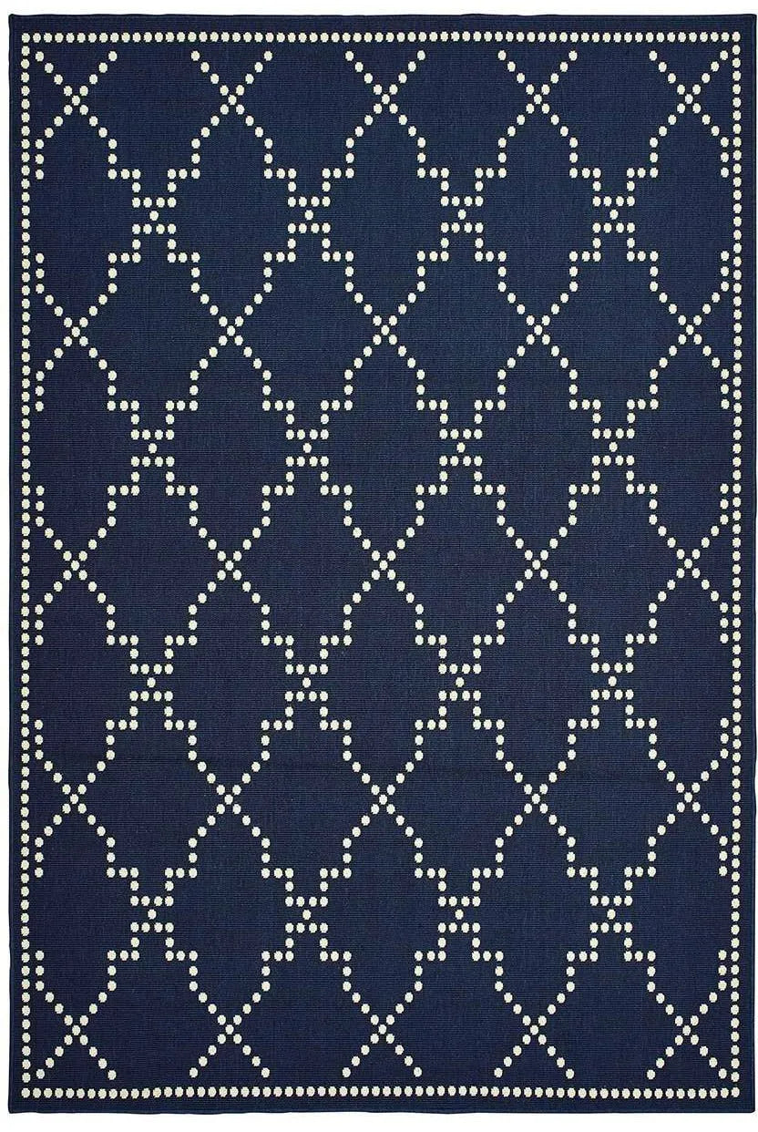 Marina 7765B Navy Ivory Rug