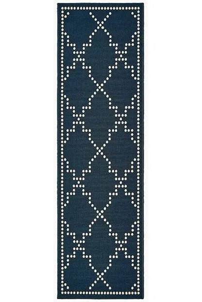 Marina 7765B Navy Ivory Rug