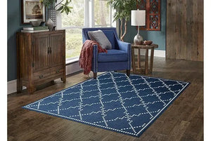 Marina 7765B Navy Ivory Rug