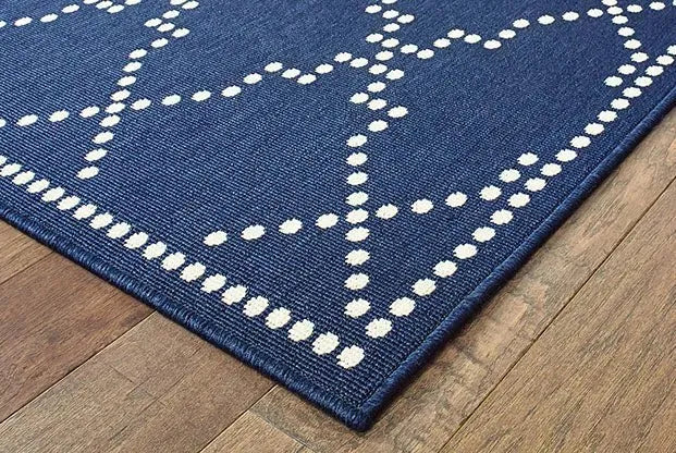 Marina 7765B Navy Ivory Rug