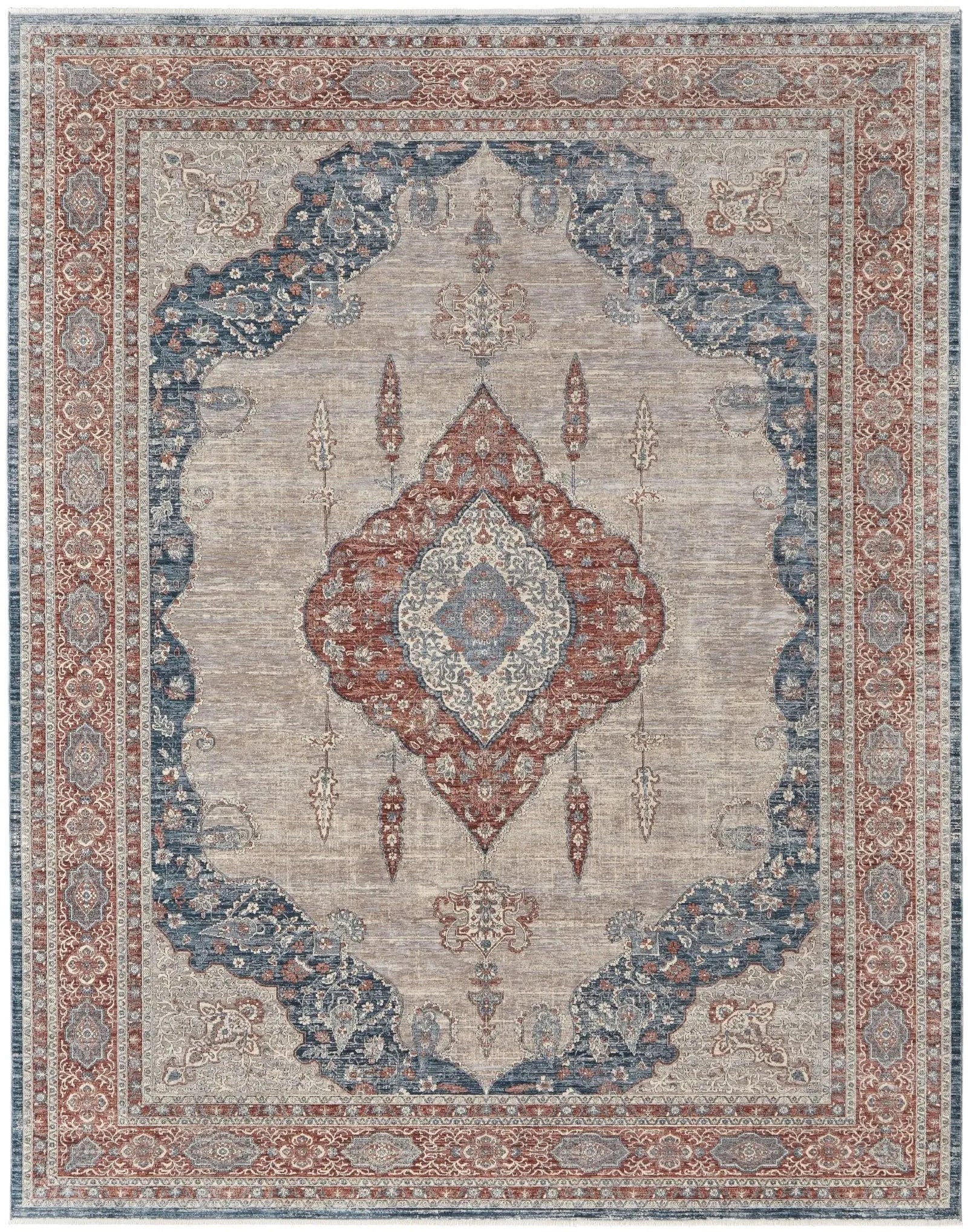 Marquette MRQ39GRF Grey/Red Rug
