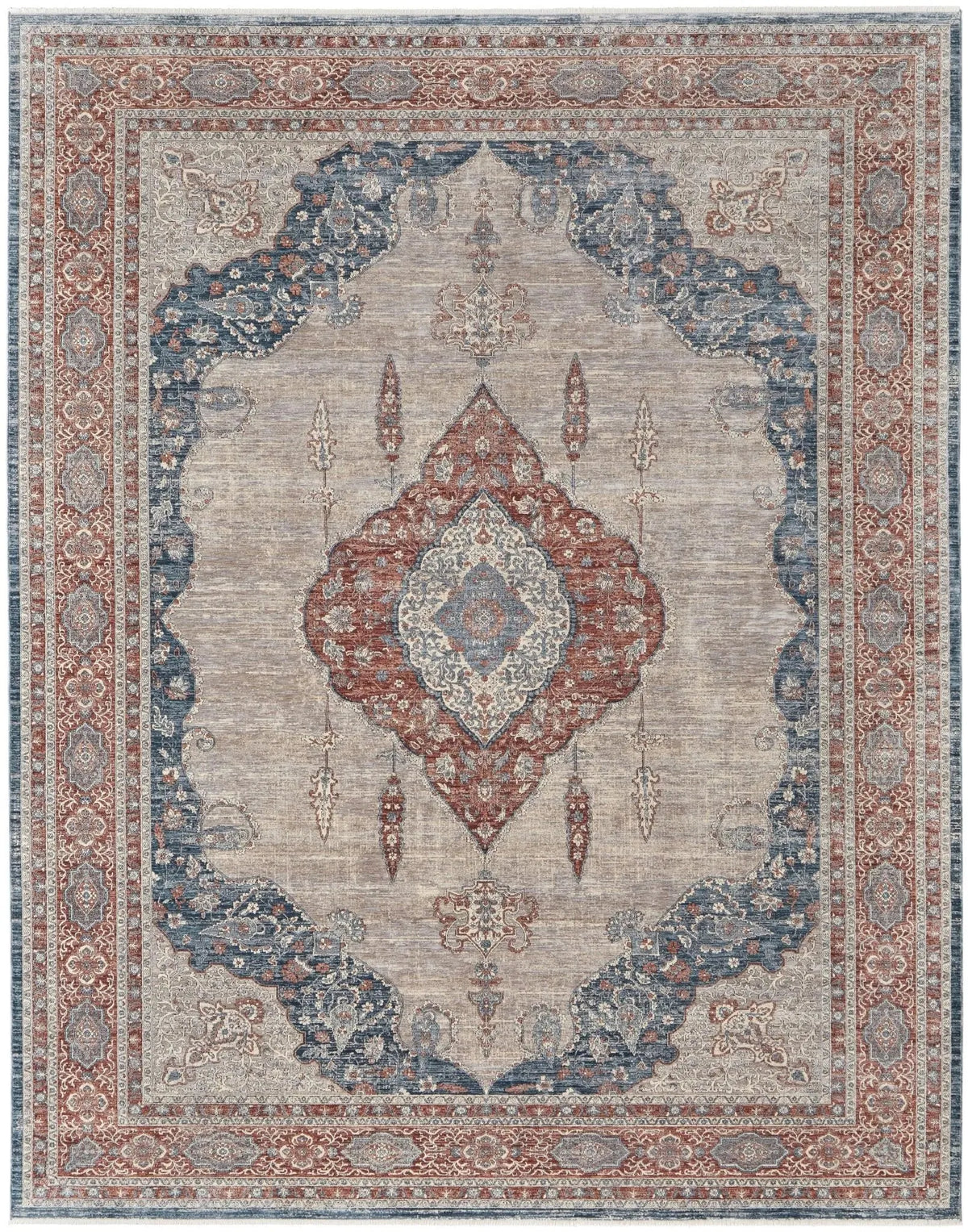 Marquette MRQ39GRF Grey/Red Rug