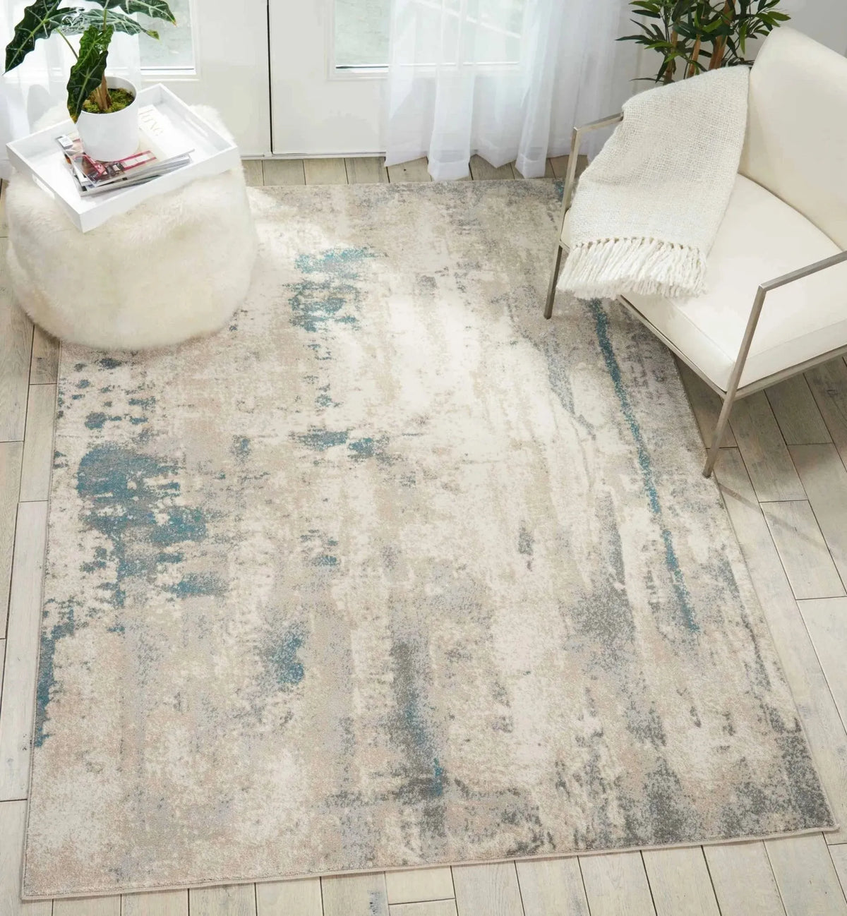Maxell MAE17 Ivory/Teal Rug