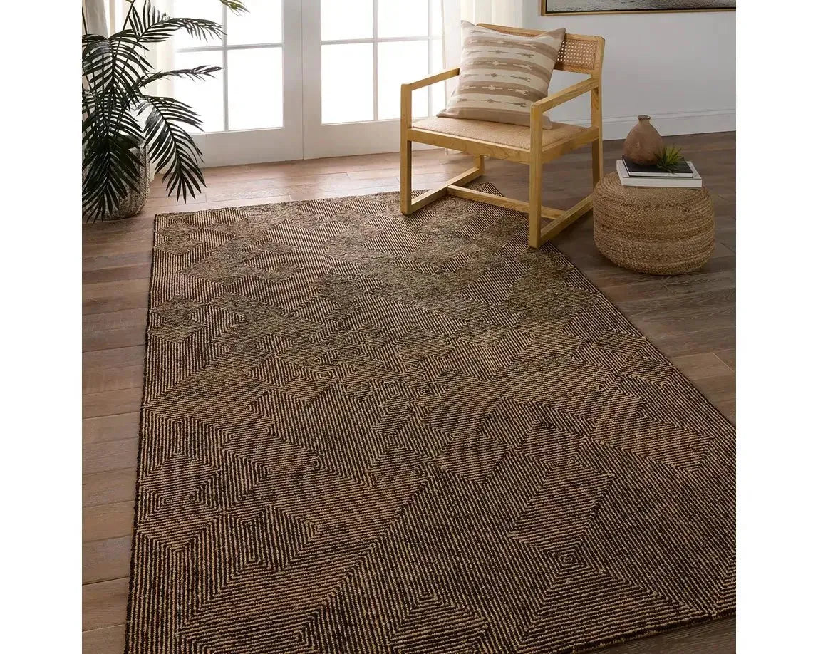 Mercia MRC01 Tan/Black Rug