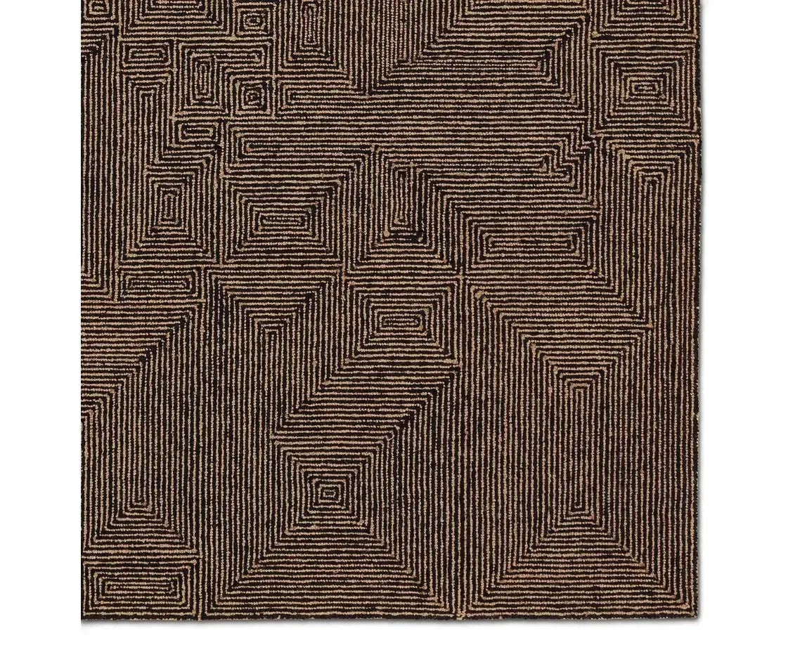 Mercia MRC01 Tan/Black Rug