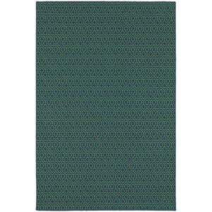Meridian 1634q Navy/ Green Rug