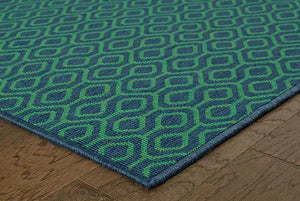 Meridian 1634Q Navy/ Green Rug
