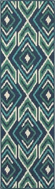 Meridian 2209B Navy/ Green Rug