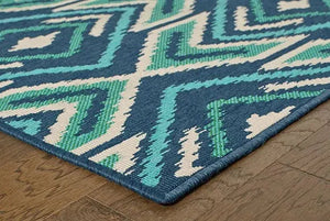 Meridian 2209B Navy/ Green Rug